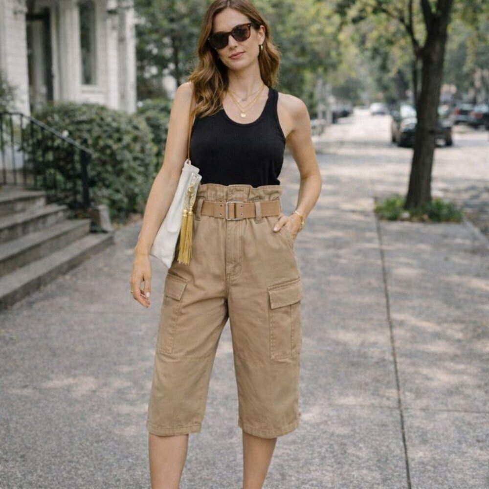 RtA Salinger Crop Cargo Pants NWT High Rise Utility Pant in Coyote Tan